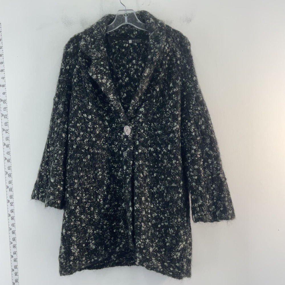 Carole Little Gray Wool Boucle Overcoat Women's Size L Preowned